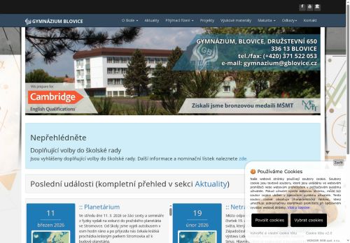 Zobrazit webové stránky Gymnázium Blovice