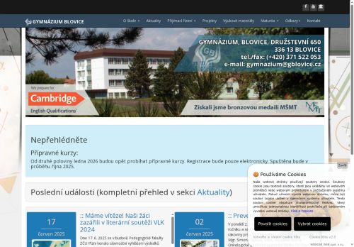 Zobrazit webové stránky Gymnázium Blovice