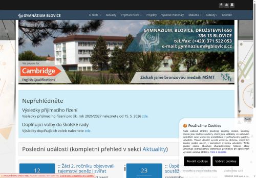 Zobrazit webové stránky Gymnázium Blovice