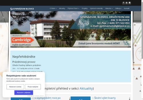 Zobrazit webové stránky Gymnázium Blovice