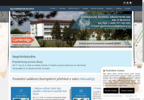 Zobrazit webové stránky Gymnázium Blovice