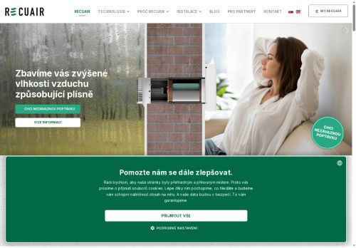 Webové stránky RECUAIR, s.r.o., Kralupy nad Vltavou