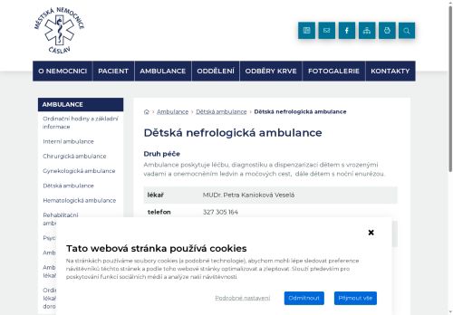 Zobrazit webové stránky Dětská nefrologická ambulance - Městská nemocnice Čáslav - prim. MUDr. Petr Havlovic