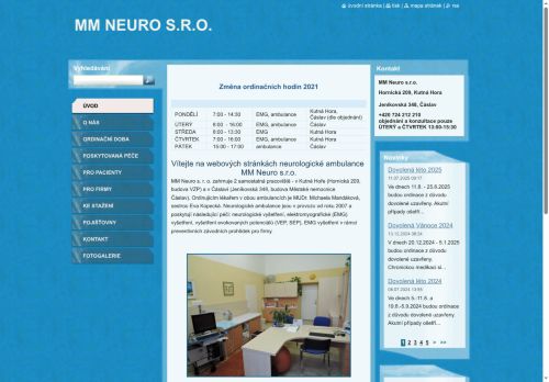 Zobrazit webové stránky Neurologická ambulance MM NEURO s.r.o. - MUDr. Michaela Mandáková