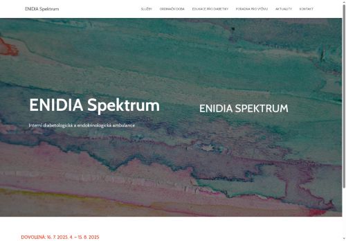 Zobrazit webové stránky Interní, endokrinologická a diabetologická ambulance ENIDIA Spektrum, s.r.o. - MUDr. Dana Kafková