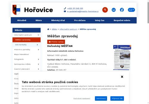 Zobrazit webové stránky Hořovický měšťan