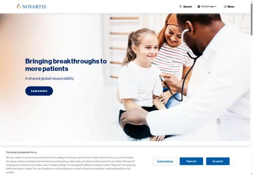 Webové stránky Novartis s.r.o., Praha