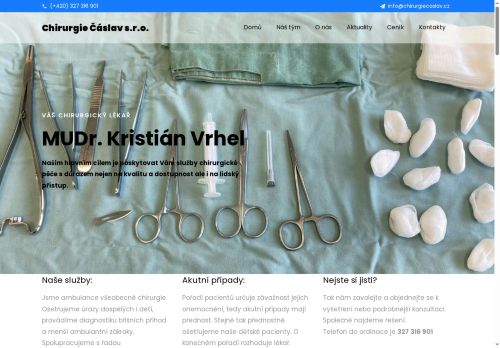 Zobrazit webové stránky Chirurgie Čáslav s.r.o. - MUDr. Kristián Vrhel