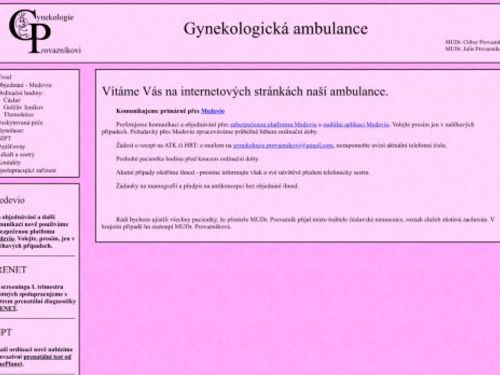 Gynekologická ambulance - MUDr. Ctibor Provazník, MUDr. Julie Provazníková