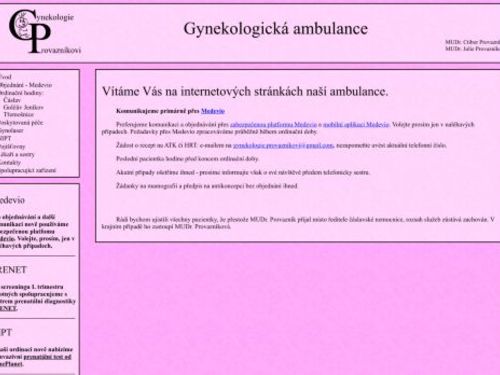 Gynekologická ambulance - MUDr. Ctibor Provazník, MUDr. Julie Provazníková