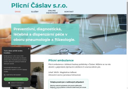 Zobrazit webové stránky Plicní Čáslav s.r.o. - MUDr. Magdaléna Vaľková