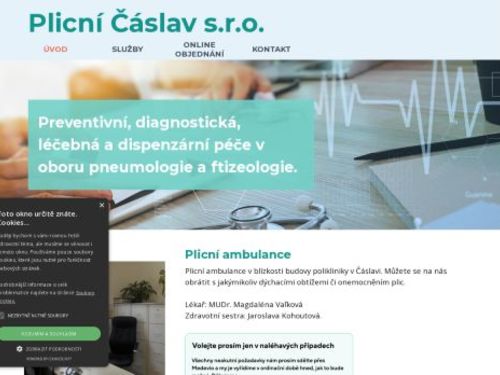 Plicní Čáslav s.r.o. - MUDr. Magdaléna Vaľková