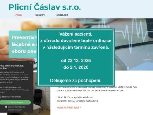 Plicní Čáslav s.r.o. - MUDr. Magdaléna Vaľková