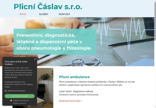 Zobrazit webové stránky Plicní Čáslav s.r.o. - MUDr. Magdaléna Vaľková