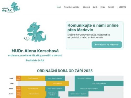 Praktický lékař pro děti a dorost Pediatrie DrAK s.r.o. - MUDr. Alena Kerschová