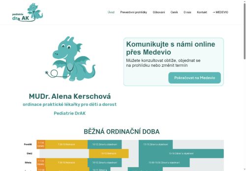 Zobrazit webové stránky Praktický lékař pro děti a dorost Pediatrie DrAK s.r.o. - MUDr. Alena Kerschová