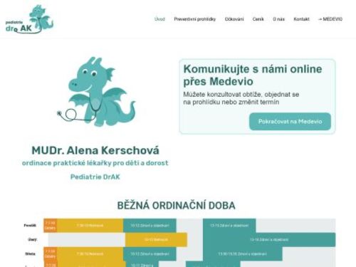 Praktický lékař pro děti a dorost Pediatrie DrAK s.r.o. - MUDr. Alena Kerschová