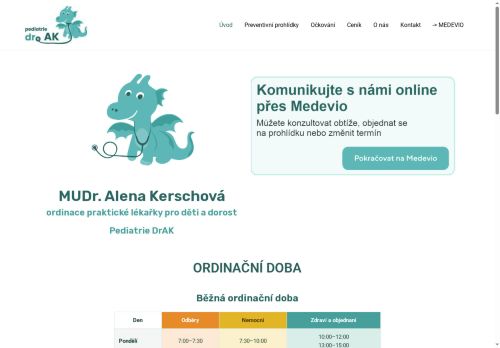 Zobrazit webové stránky Praktický lékař pro děti a dorost Pediatrie DrAK s.r.o. - MUDr. Alena Kerschová