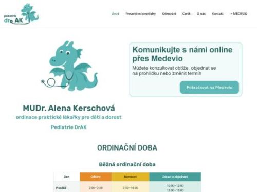 Praktický lékař pro děti a dorost Pediatrie DrAK s.r.o. - MUDr. Alena Kerschová