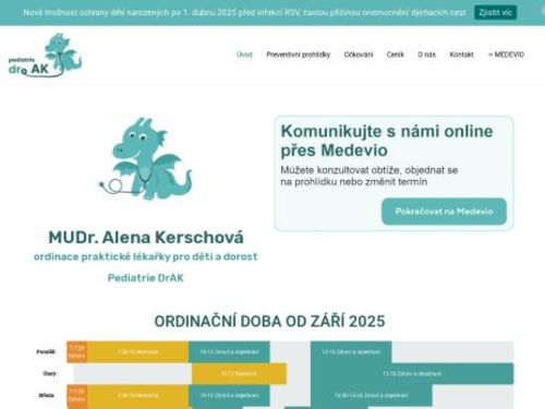 Praktický lékař pro děti a dorost Pediatrie DrAK s.r.o. - MUDr. Alena Kerschová