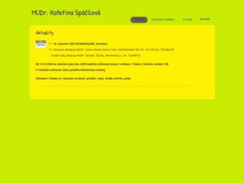 Praktický lékař pro dospělé - MUDr. Kateřina Spáčilová