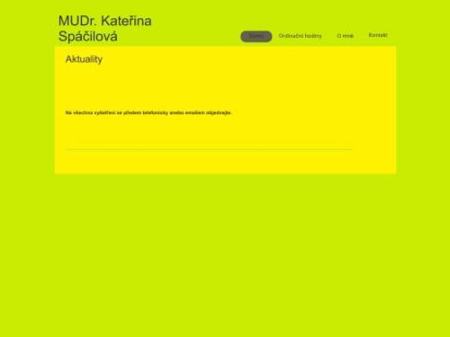 Praktický lékař pro dospělé - MUDr. Kateřina Spáčilová