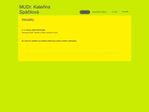 Praktický lékař pro dospělé - MUDr. Kateřina Spáčilová