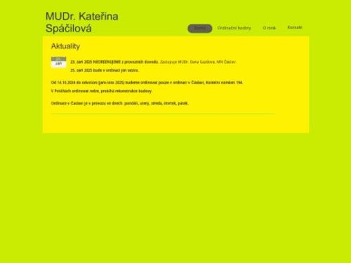 Praktický lékař pro dospělé - MUDr. Kateřina Spáčilová