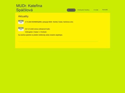 Praktický lékař pro dospělé - MUDr. Kateřina Spáčilová