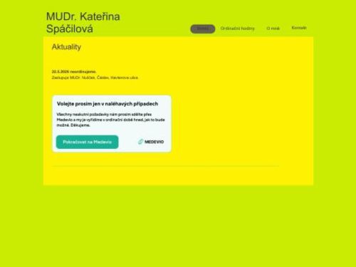 Praktický lékař pro dospělé - MUDr. Kateřina Spáčilová