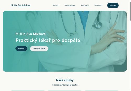 Zobrazit webové stránky Praktický lékař pro dospělé EVAMEDIC s.r.o. - MUDr. Eva Mikšová