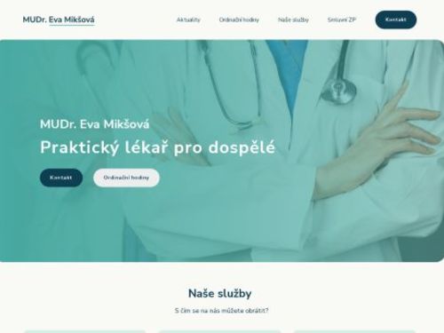 Praktický lékař pro dospělé EVAMEDIC s.r.o. - MUDr. Eva Mikšová