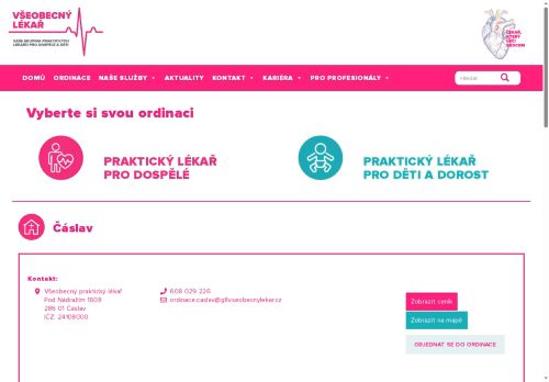 Zobrazit webové stránky Praktický lékař pro dospělé VŠEOBECNÝ LÉKAŘ