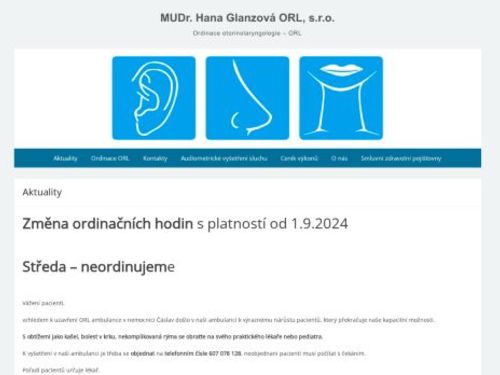 ORL ambulance - MUDr. Hana Glanzová