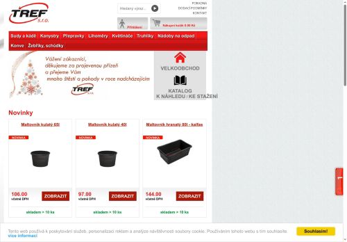 Webové stránky TREF s.r.o., Znojmo