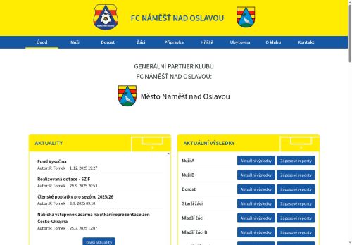 Zobrazit webové stránky FC Náměšť nad Oslavou - Vícenice