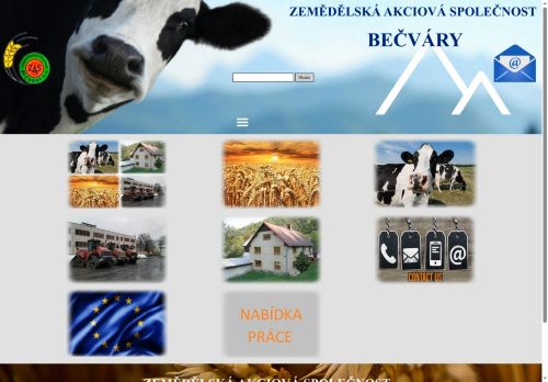 Webové stránky ZAS Bečváry a.s., Bečváry