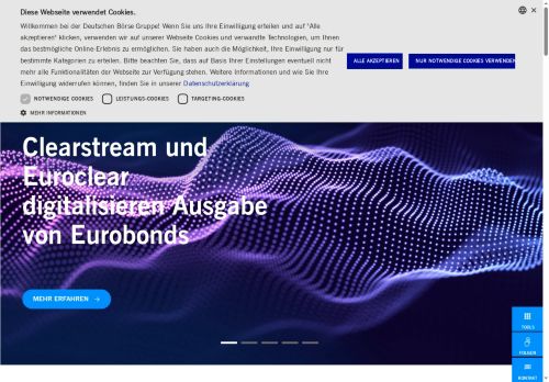 Webové stránky Deutsche Börse Prague Branch, Praha