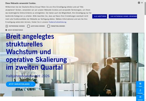 Webové stránky Deutsche Börse Prague Branch, Praha