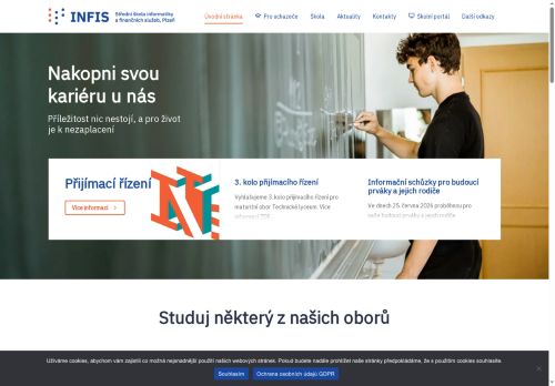 Webové stránky Střední škola informatiky a finančních služeb, Plzeň, Klatovská 200 G, Plzeň