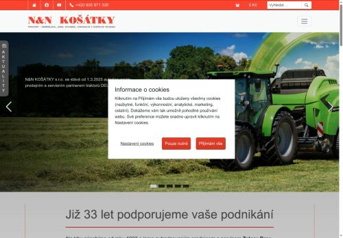 N&N KOŠÁTKY s.r.o. nabízí práci na pozici Servisní technik/čka, opravář/ka zemědělských strojů v obci Slaný