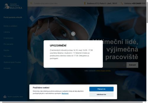 Fakultní nemocnice Bulovka nabízí práci na pozici Lékaři v obci Praha