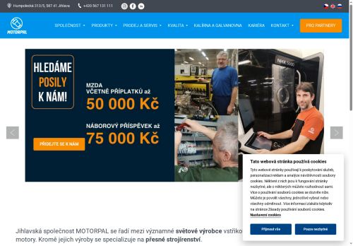 MOTORPAL, a.s. nabízí práci na pozici TECHNOLOG - PROGRAMÁTOR CNC (M/Ž) v obci Jemnice