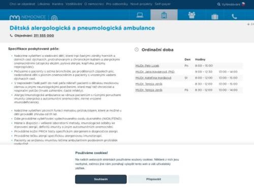 Dětská alergologická a pneumologická ambulance - Nemocnice Hořovice