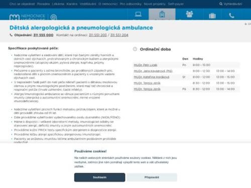 Dětská alergologická a pneumologická ambulance - Nemocnice Hořovice