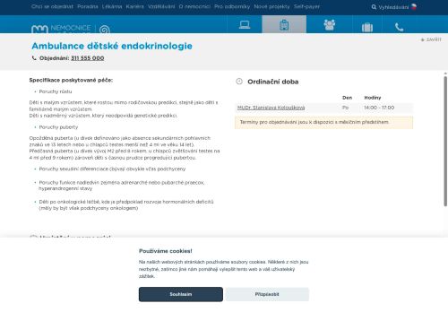 Zobrazit webové stránky Ambulance dětské endokrinologie - Nemocnice Hořovice
