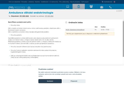 Zobrazit webové stránky Ambulance dětské endokrinologie - Nemocnice Hořovice