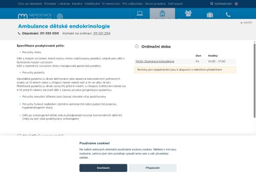 Zobrazit webové stránky Ambulance dětské endokrinologie - Nemocnice Hořovice