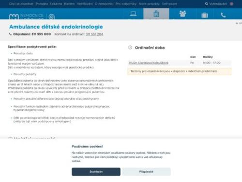 Ambulance dětské endokrinologie - Nemocnice Hořovice