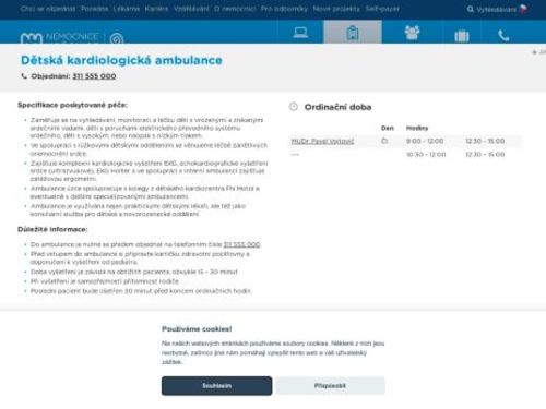 Dětská kardiologická ambulance - Nemocnice Hořovice